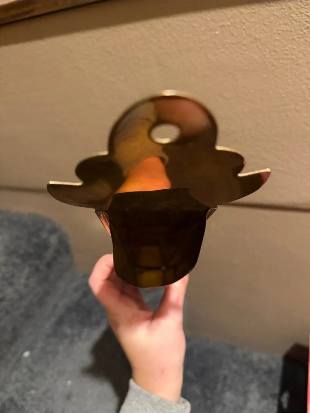 Vintage Brass Fireplace Match Holder Wall Hanging